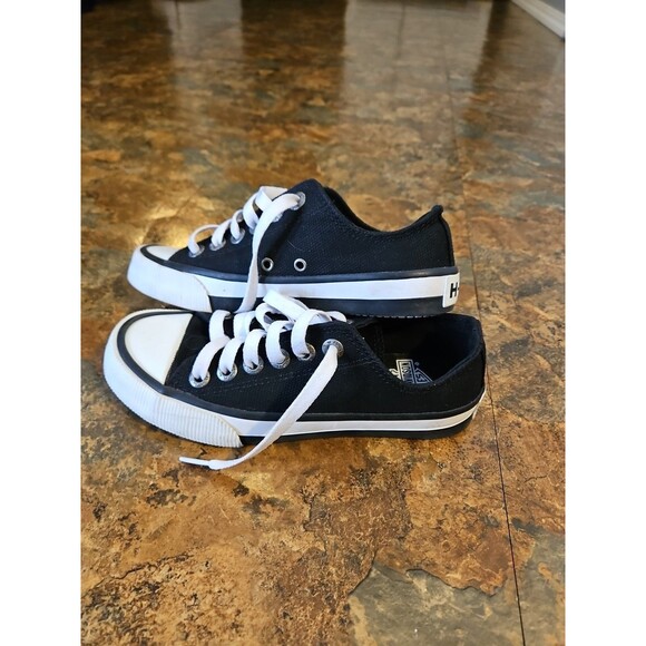 HARLEY DAVIDSON - Boys Canvas Black-white Shoe Size 5 (Converse Style) - Picture 3 of 10